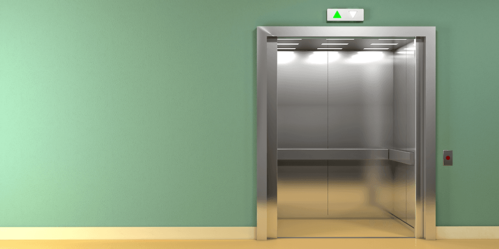 Image: An elevator with an open door Image: An elevator with an open door