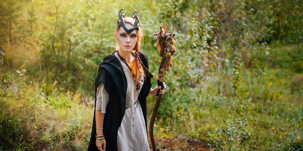 Image: A druid girl in the forest. Image: A druid girl in the forest.
