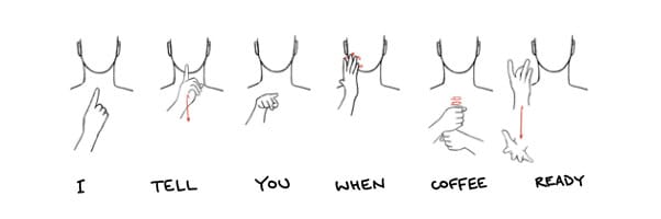 Image: Sign Language - I'll tell you when coffee is ready Image: Sign Language - I'll tell you when coffee is ready