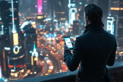 Read: The Vampyre Influence by Tessa Kelley, St John Paul II College Image: A dark male figure, wearing 18th century clothing. He looks down upon a futuristic city, with glowing lights, traffic and huge buildings. He's holding a mobile phone that glows with social media on the screen. This image was created using AI Tools.